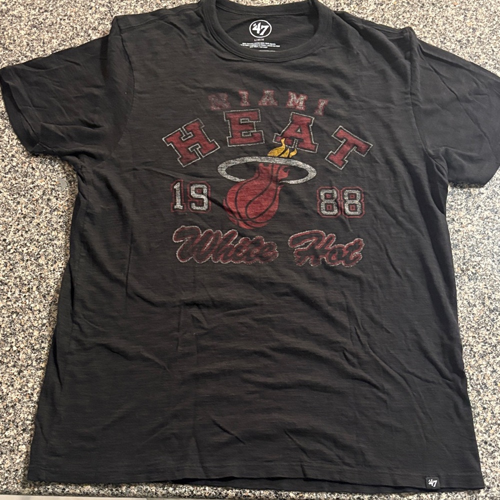 47 Brand Black Miami Heat 1988 Tee